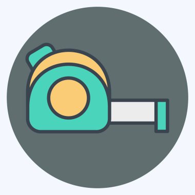 Simge Ölçüm Bantları. İnşaat sembolüyle ilgili. renk arkadaşı stili. Basit dizayn edilebilir. Basit resimleme