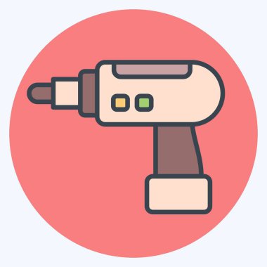 Simge El Matkabı. İnşaat sembolüyle ilgili. renk arkadaşı stili. Basit dizayn edilebilir. Basit resimleme