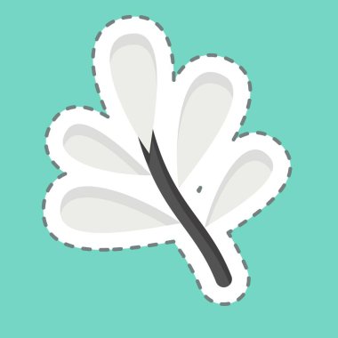 Çıkartma çizgisi Tarragon 'u kesti. Bitki ve Baharat sembolüyle ilgili. Basit dizayn edilebilir. Basit resimleme