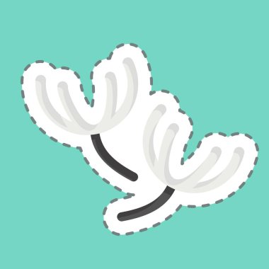 Çıkartma çizgisi kekik ağacını kesti. Bitki ve Baharat sembolüyle ilgili. Basit dizayn edilebilir. Basit resimleme