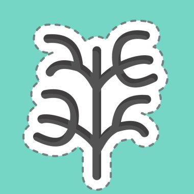 Etiket çizgisi Dill 'i kesti. Bitki ve Baharat sembolüyle ilgili. Basit dizayn edilebilir. Basit resimleme