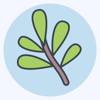 Icon Tarragon. Bitki ve Baharat sembolüyle ilgili. renk arkadaşı stili. Basit dizayn edilebilir. Basit resimleme