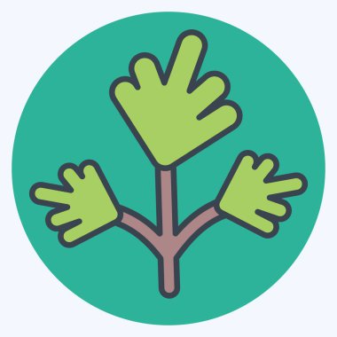 Icon Maydanoz. Bitki ve Baharat sembolüyle ilgili. renk arkadaşı stili. Basit dizayn edilebilir. Basit resimleme