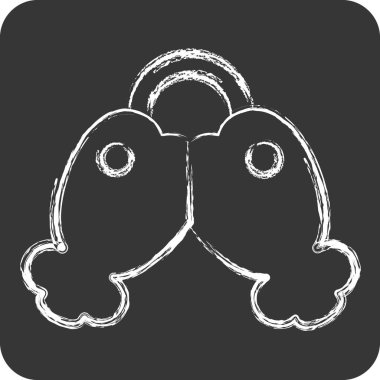 Simge süsü. Çin Yeni Yıl sembolüyle ilgili. Tebeşir stili. Basit dizayn edilebilir. Basit resimleme