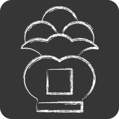 Simge Para Çantası. Çin Yeni Yıl sembolüyle ilgili. Tebeşir stili. Basit dizayn edilebilir. Basit resimleme