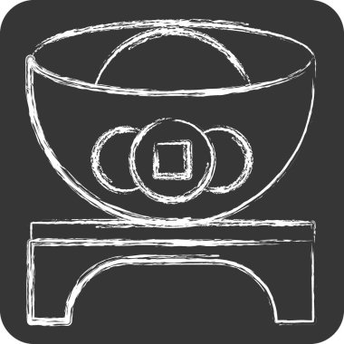 Simge Ingot. Çin Yeni Yıl sembolüyle ilgili. Çizgi roman. Basit dizayn edilebilir. Basit resimleme