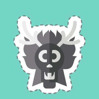 Etiket çizgisi Dragon 'u kesti. Çin Yeni Yıl sembolüyle ilgili. Basit dizayn edilebilir. Basit resimleme