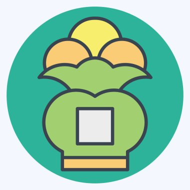 Simge Para Çantası. Çin Yeni Yıl sembolüyle ilgili. renk arkadaşı stili. Basit dizayn edilebilir. Basit resimleme