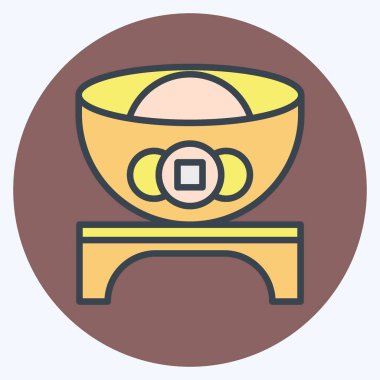 Simge Ingot. Çin Yeni Yıl sembolüyle ilgili. renk arkadaşı stili. Basit dizayn edilebilir. Basit resimleme