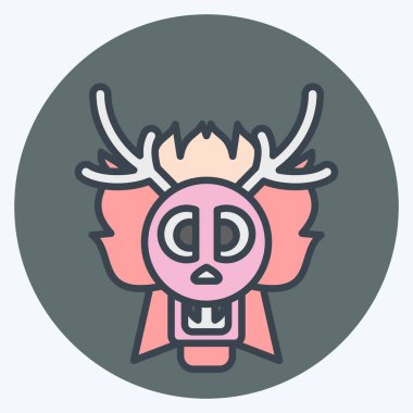 İkon Ejderha. Çin Yeni Yıl sembolüyle ilgili. renk arkadaşı stili. Basit dizayn edilebilir. Basit resimleme