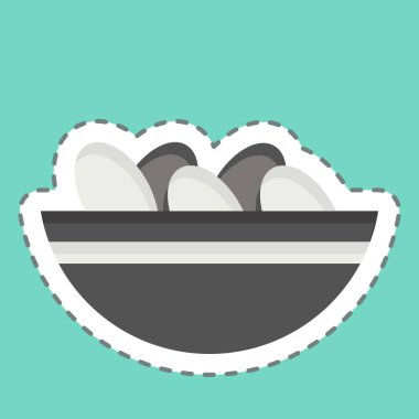 Çıkartma çizgisi Nuts 'ı kesti. Ramazan sembolüyle ilgili. Basit dizayn edilebilir. Basit resimleme