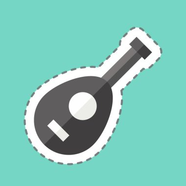 Çıkartma çizgisi Laud 'u kesti. Ramazan sembolüyle ilgili. Basit dizayn edilebilir. Basit resimleme