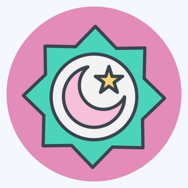 Icon Rub el Hizb. Ramazan sembolüyle ilgili. renk arkadaşı stili. Basit dizayn edilebilir. Basit resimleme