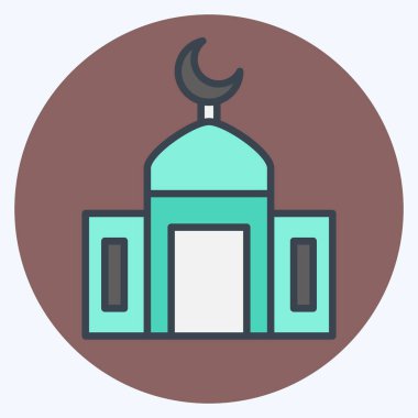Simge Camii. Ramazan sembolüyle ilgili. renk arkadaşı stili. Basit dizayn edilebilir. Basit resimleme