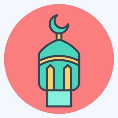 Simge Feneri. Ramazan sembolüyle ilgili. renk arkadaşı stili. Basit dizayn edilebilir. Basit resimleme