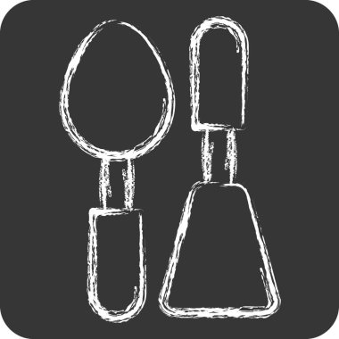 Simge Ladle. Aşçılık sembolüyle ilgili. Tebeşir stili. Basit dizayn edilebilir. Basit resimleme