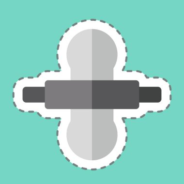 Etiket çizgisi Taze Un 'u kesti. Aşçılık sembolüyle ilgili. Basit dizayn edilebilir. Basit resimleme