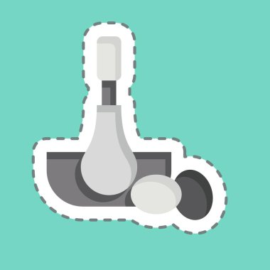 Çıkartma çizgisi çırpılmış yumurta kesti. Aşçılık sembolüyle ilgili. Basit dizayn edilebilir. Basit resimleme