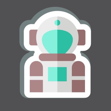 Çıkartmalı Uzay Turizmi. Gelecek Teknolojisi sembolüyle ilgili. Basit dizayn edilebilir. Basit resimleme