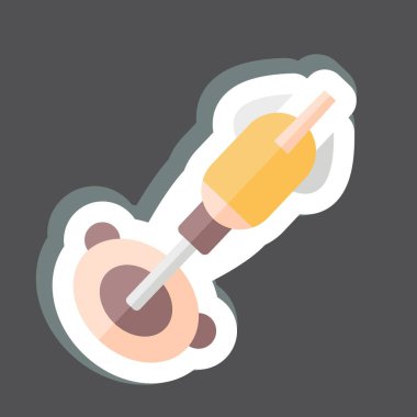 Çıkartmalı Nanobot. Gelecek Teknolojisi sembolüyle ilgili. Basit dizayn edilebilir. Basit resimleme