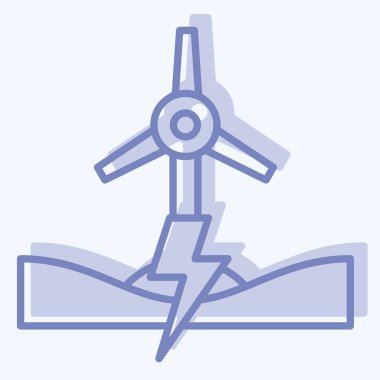 Simge Enerjisi Ekosistemi. Gelecek Teknolojisi sembolüyle ilgili. İki ton stili. Basit dizayn edilebilir. Basit resimleme