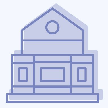 Simge Tiyatrosu. Tiyatro Gradyan sembolüyle ilgili. İki ton stili. Basit dizayn edilebilir. Basit resimleme