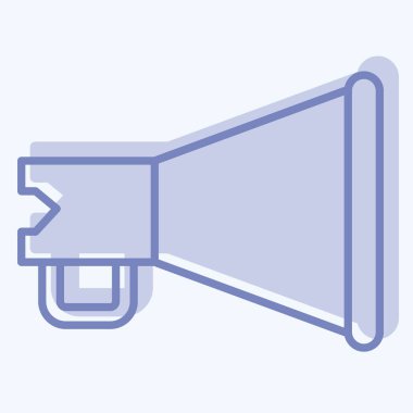 Simge megafonu. Tiyatro Gradyan sembolüyle ilgili. İki ton stili. Basit dizayn edilebilir. Basit resimleme