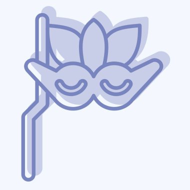 Simge Maskesi. Tiyatro Gradyan sembolüyle ilgili. İki ton stili. Basit dizayn edilebilir. Basit resimleme