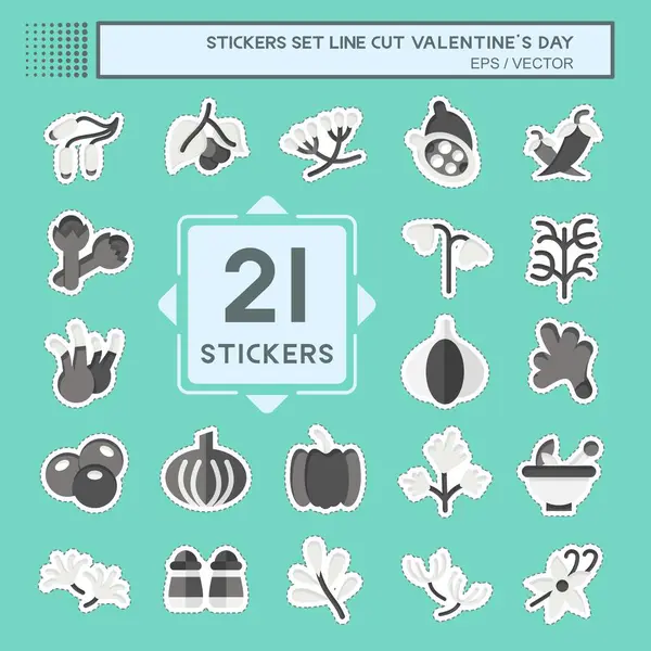 Çıkartma çizgisi kesilmiş Bitkiler ve Baharatlar. Sebze sembolüyle ilgili. Basit dizayn edilebilir. Basit resimleme