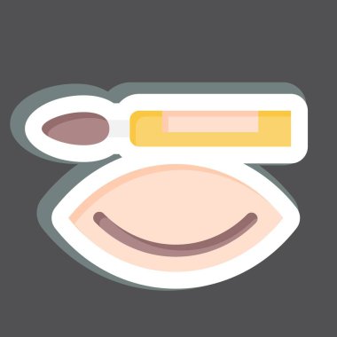 Etiketli göz kalemi. Kozmetik sembolüyle ilgili. Basit dizayn edilebilir. Basit resimleme