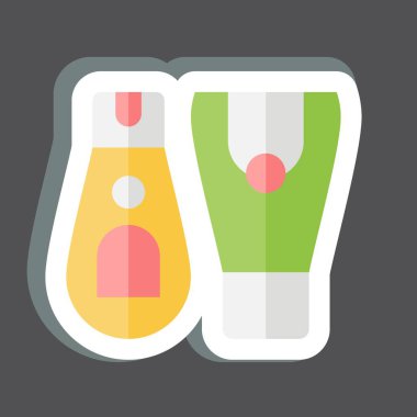 Etiket BB Kremi. Kozmetik sembolüyle ilgili. Basit dizayn edilebilir. Basit resimleme