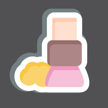 Üzerine allık yapıştırın. Kozmetik sembolüyle ilgili. Basit dizayn edilebilir. Basit resimleme