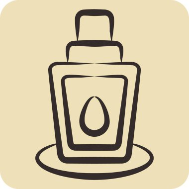 Simge mineral spreyi. Kozmetik sembolüyle ilgili. El çizimi tarzı. Basit dizayn edilebilir. Basit resimleme