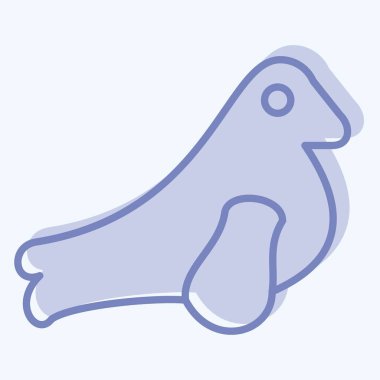 Simge Mührü. Deniz sembolüyle ilgili. İki ton stili. Basit dizayn edilebilir. Basit resimleme