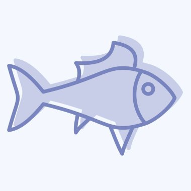 Simge Guppy. Deniz sembolüyle ilgili. İki ton stili. Basit dizayn edilebilir. Basit resimleme