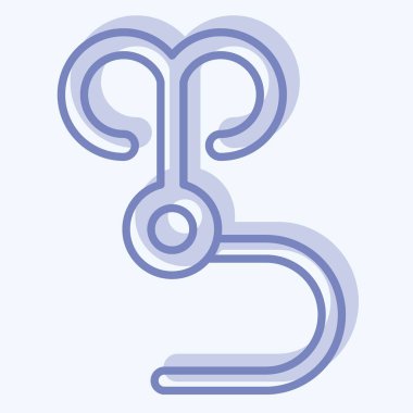 Icon Halat Kancası. Ninja sembolüyle ilgili. İki ton stili. Basit dizayn edilebilir. Basit resimleme