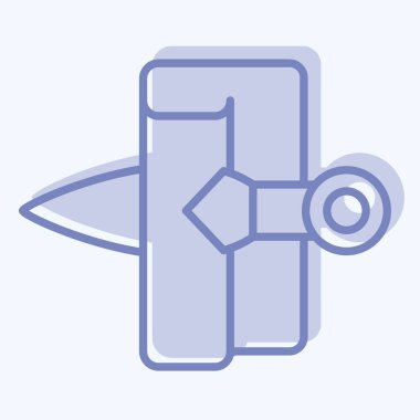 Simge Epistle. Ninja sembolüyle ilgili. İki ton stili. Basit dizayn edilebilir. Basit resimleme