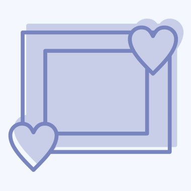 Simge Resim Çerçevesi. Vintage Dekorasyon sembolüyle ilgili. İki ton stili. Basit dizayn edilebilir. Basit resimleme