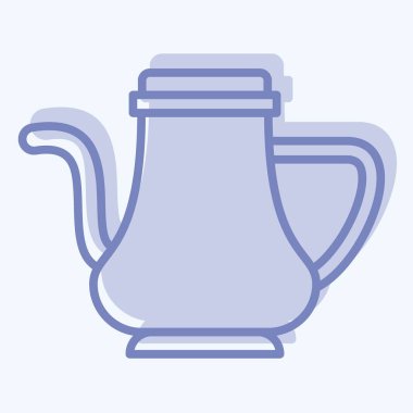 Icon Hot pot. Vintage Dekorasyon sembolüyle ilgili. İki ton stili. Basit dizayn edilebilir. Basit resimleme