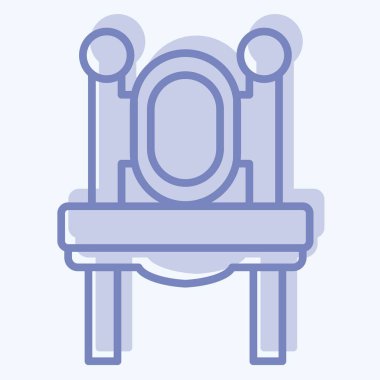 Simge Soyunma Masası. Vintage Dekorasyon sembolüyle ilgili. İki ton stili. Basit dizayn edilebilir. Basit resimleme