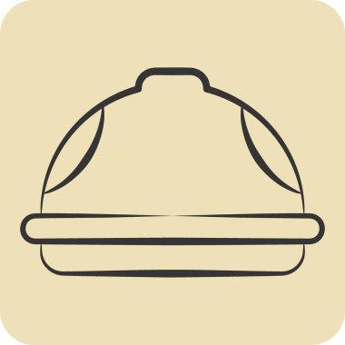 Simge Miğferi. Marangozluk sembolüyle ilgili. El çizimi tarzı. Basit dizayn edilebilir. Basit resimleme