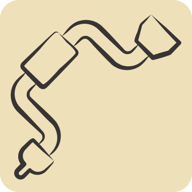 Simge El Matkabı. Marangozluk sembolüyle ilgili. El çizimi tarzı. Basit dizayn edilebilir. Basit resimleme