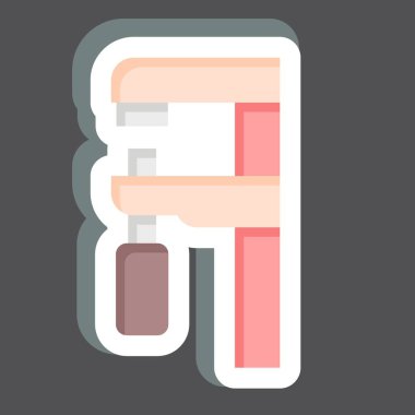 Etiket Vernier Caliper. Marangozluk sembolüyle ilgili. Basit dizayn edilebilir. Basit resimleme