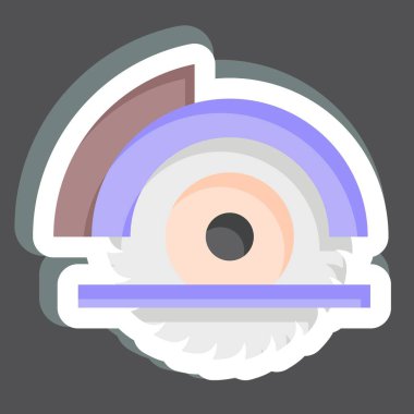 Etiket Testeresi. Marangozluk sembolüyle ilgili. Basit dizayn edilebilir. Basit resimleme