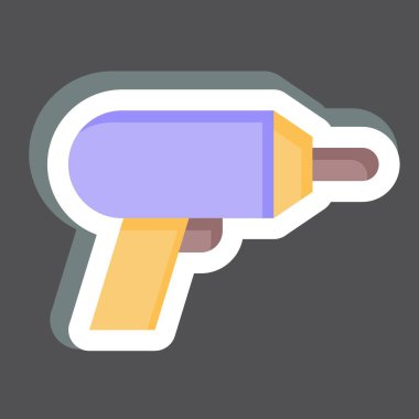 Etiket Makinesi Matkabı. Marangozluk sembolüyle ilgili. Basit dizayn edilebilir. Basit resimleme