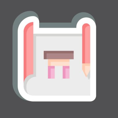 Çıkartma Çizimi. Marangozluk sembolüyle ilgili. Basit dizayn edilebilir. Basit resimleme