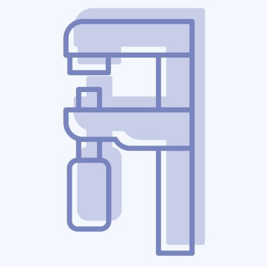 Icon Vernier Caliper. Marangozluk sembolüyle ilgili. İki ton stili. Basit dizayn edilebilir. Basit resimleme