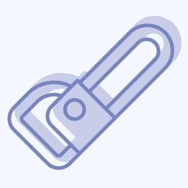 Elektrikli testere. Marangozluk sembolüyle ilgili. İki ton stili. Basit dizayn edilebilir. Basit resimleme