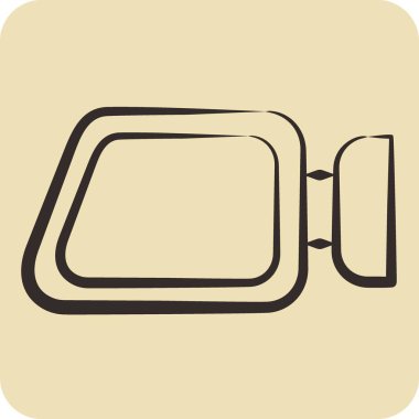 Simge Kapı Aynaları. Araba parçaları sembolüyle ilgili. El çizimi tarzı. Basit dizayn edilebilir. Basit resimleme