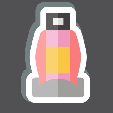 Etiket Araba Koltukları. Araba parçaları sembolüyle ilgili. Basit dizayn edilebilir. Basit resimleme